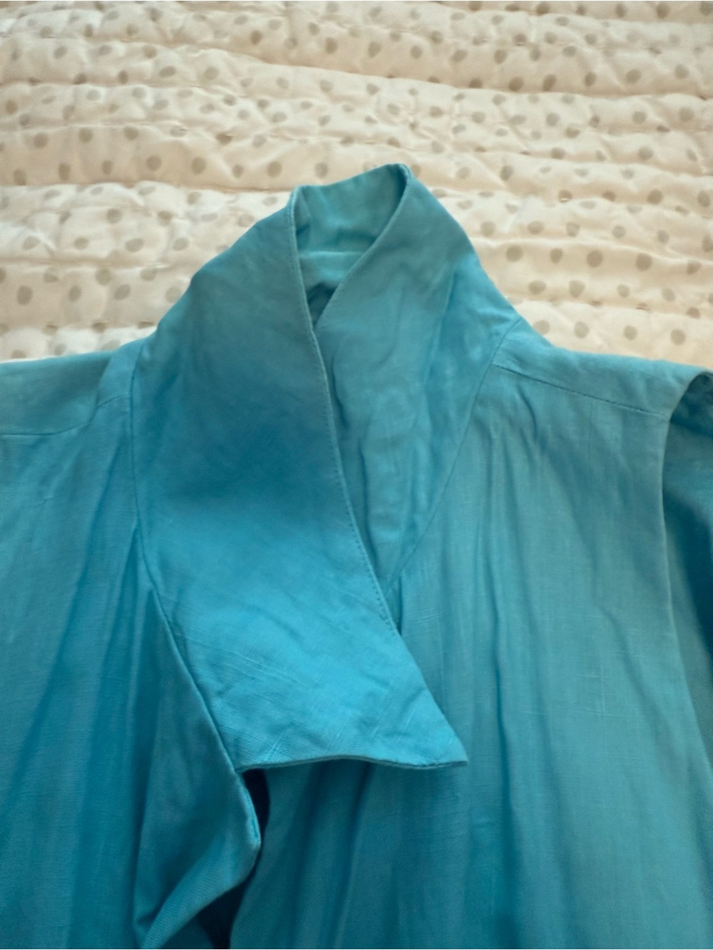 Merona Sleeveless Button-Front 100% Linen Maxi Dress in Aqua Blue - Picture 3 of 15